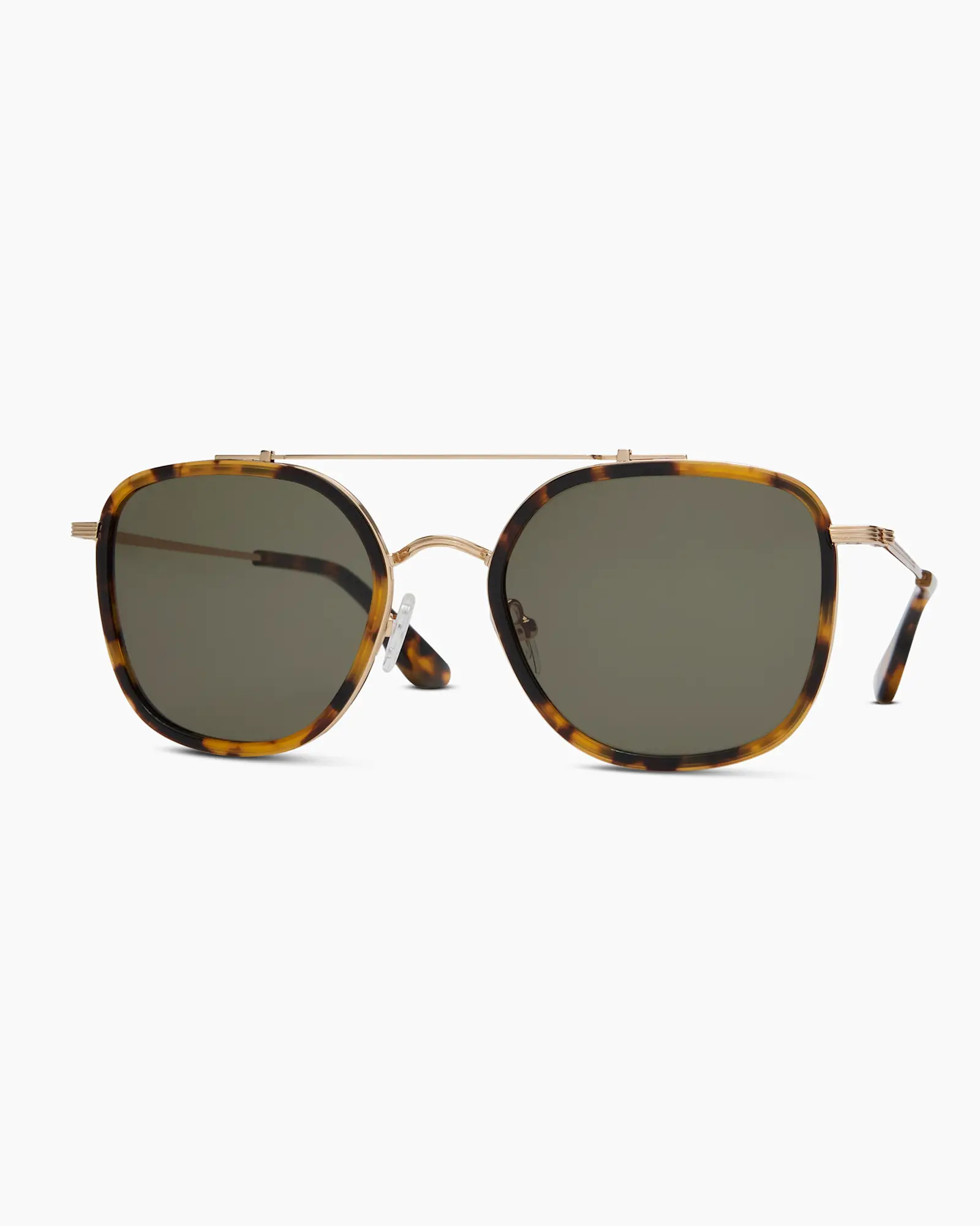 Rio Polarized Stainless Steel Sunglasses in Gold/Fawn Tortoise with Green lens | Quince