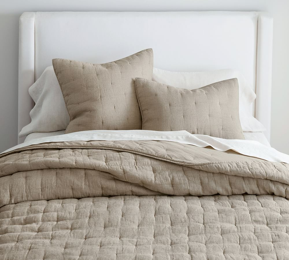 European Flax Linen Waffle Quilt | Pottery Barn (US)