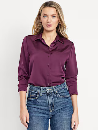 Satin Button-Down Shirt | Old Navy (US)