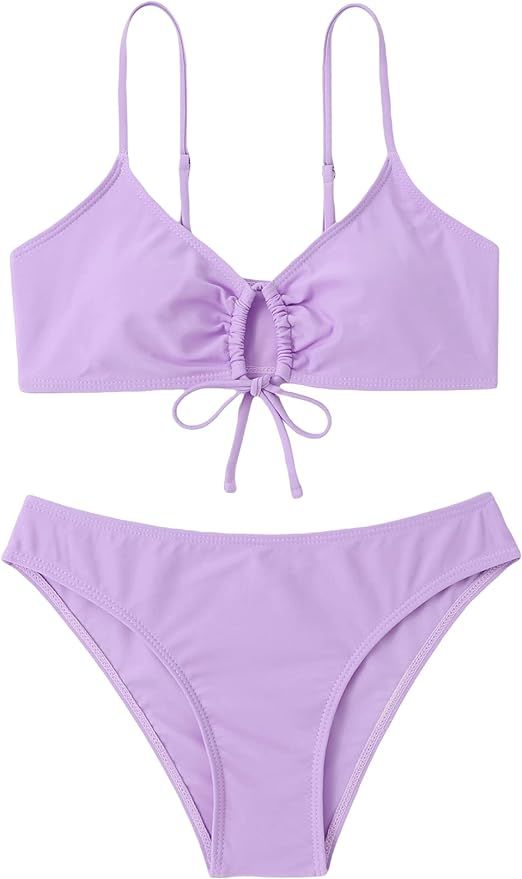 SOLY HUX Women's Spaghetti Strap Floral Print Bikini Bathing Suit 2 Piece Swimsuits | Amazon (US)