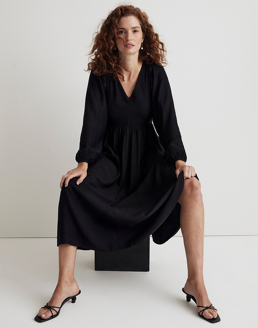 V-Neck Empire Midi Dress | Madewell