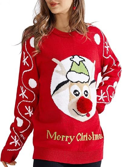 QUALFORT Women's Ugly Christmas Sweater | Amazon (US)
