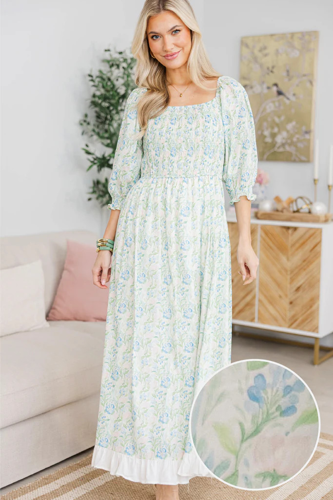 NURSING COLLECTION: Naturally You Pink Floral Babydoll Midi Dress | The Mint Julep Boutique