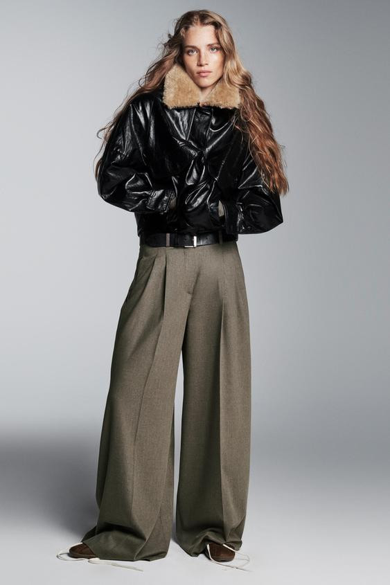 FAUX FUR COLLAR JACKET ZW COLLECTION | Zara US