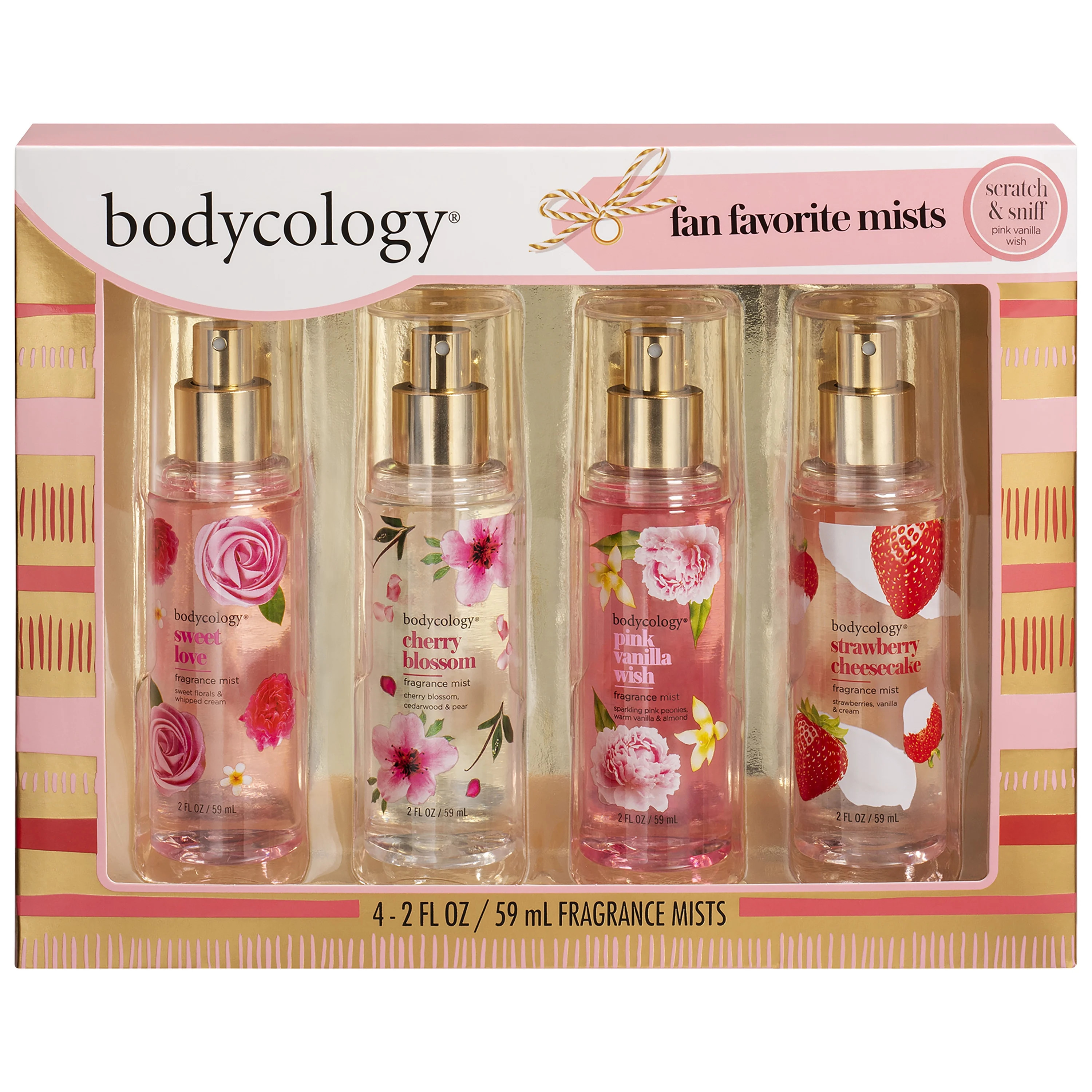 Bodycology Fan Favorite Body Mists Fragrance Set, 4 PieceS - Walmart.com | Walmart (US)