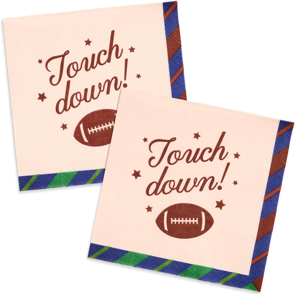 xo, Fetti Touchdown Napkins - 3-ply, 50 pcs | Football Birthday Decorations, Varsity Party Setting, Tailgate Tablescape, Homecoming Game Day Supplies | Amazon (US)