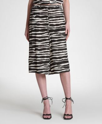 Women's Elastic Waistband Wide Culottes | Macy's