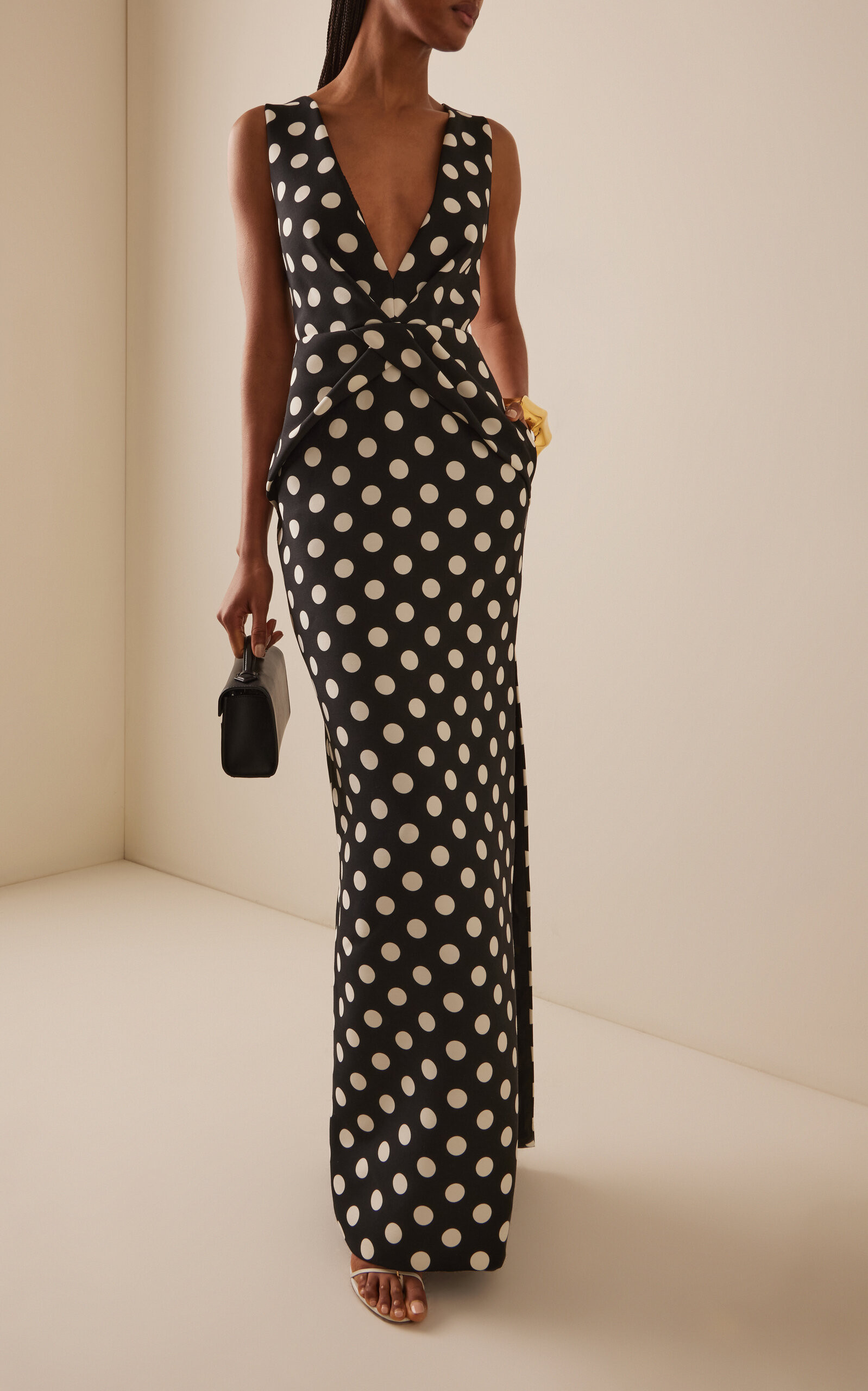 Exclusive Riviera Polka-Dot Wool-Silk Maxi Dress | Moda Operandi (Global)