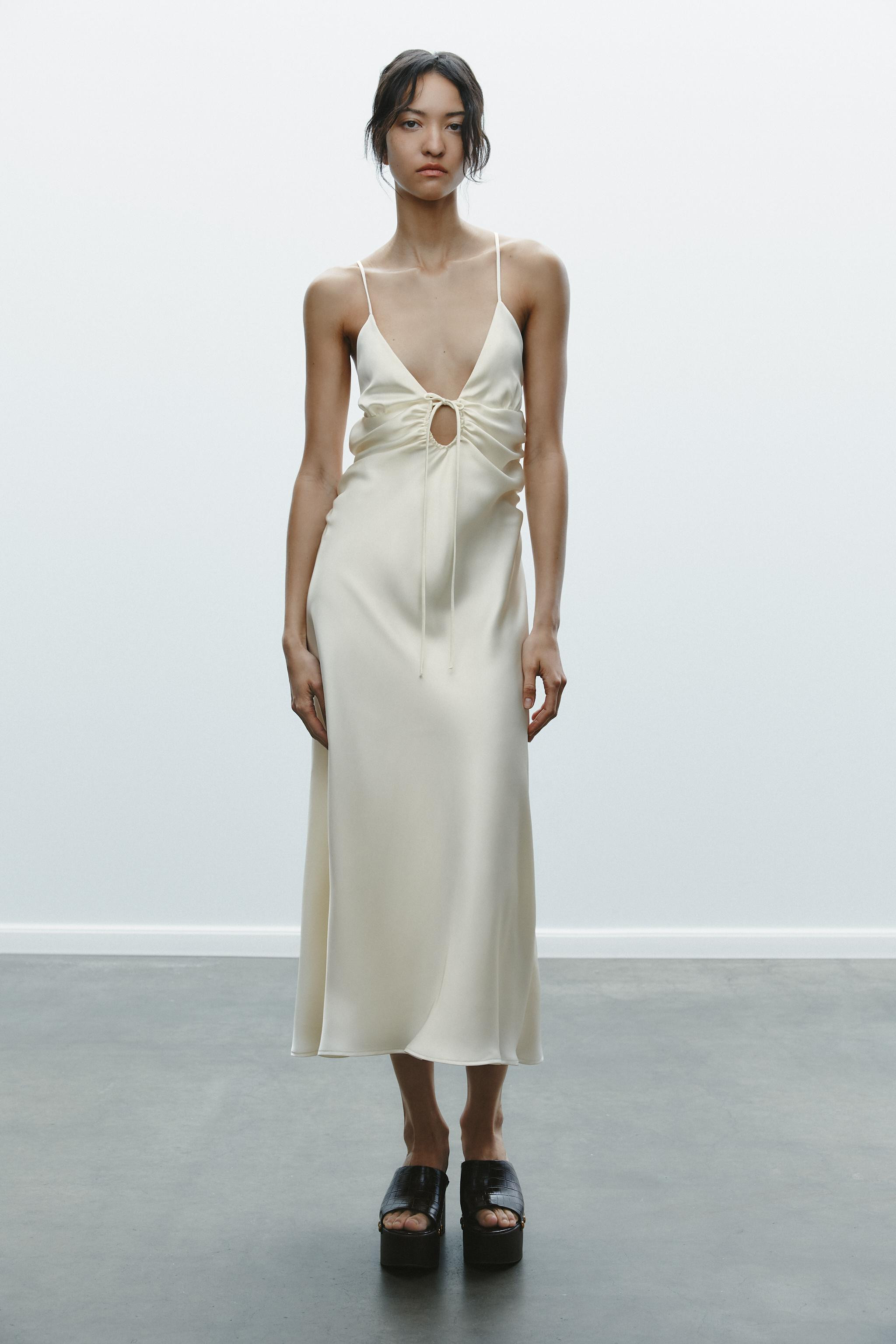 SATIN EFFECT CUT OUT DRESS | Zara US