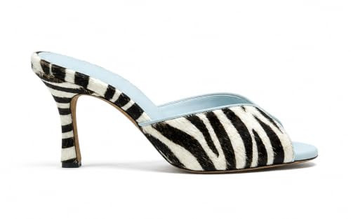 WINDBXYB Womens Zebra Heels Kitten Heel Sandals Open Peep Toe Stiletto High Heeled Mules Pumps Shoes Slip on Slides for Prom Wedding Party, Zebra, 7 | Amazon (CA)