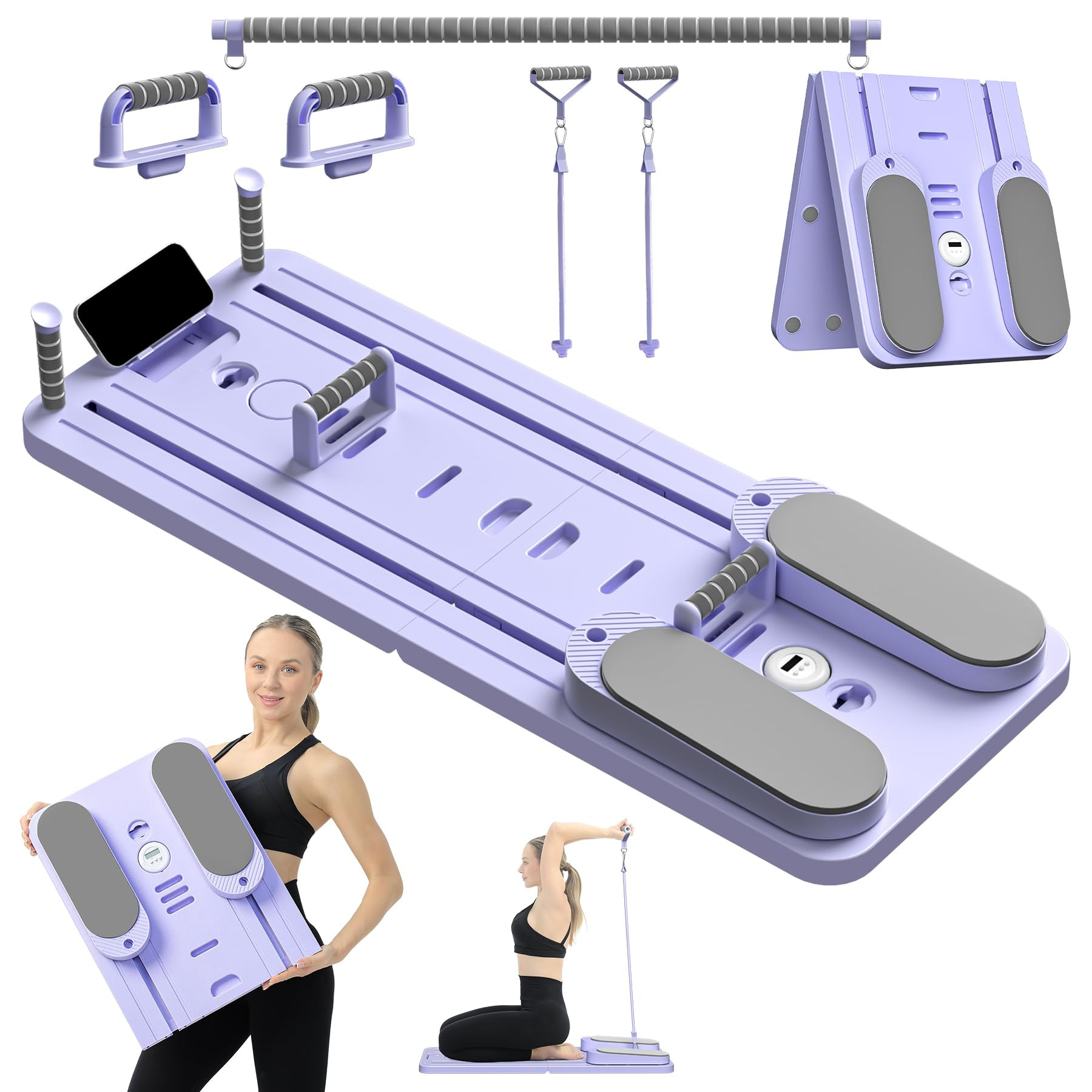 Pilates Board - Pilates Reformer Set, Multi-Purpose Foldable Pilates Reformer Board for Home,11 i... | Amazon (US)