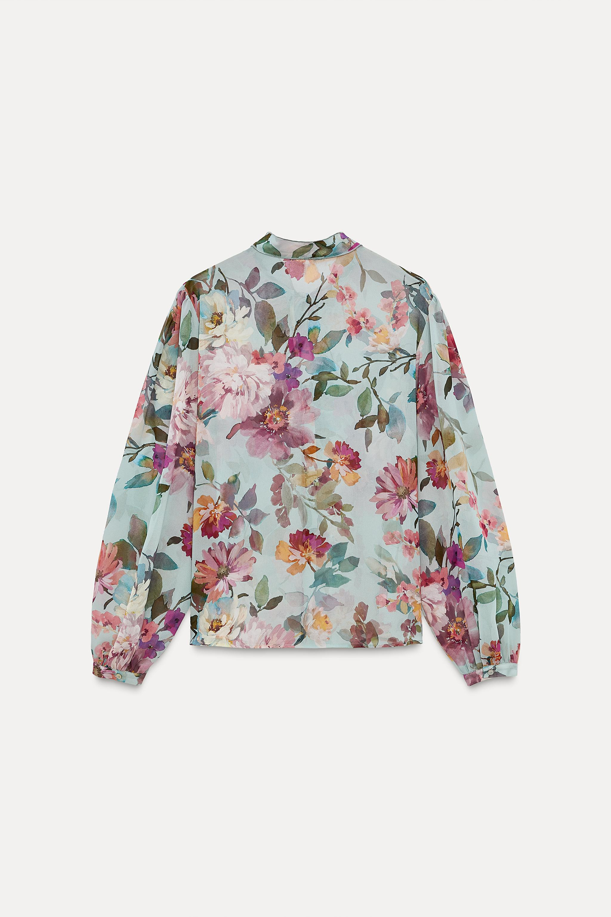 FLORAL PRINT TIE SHIRT | Zara US