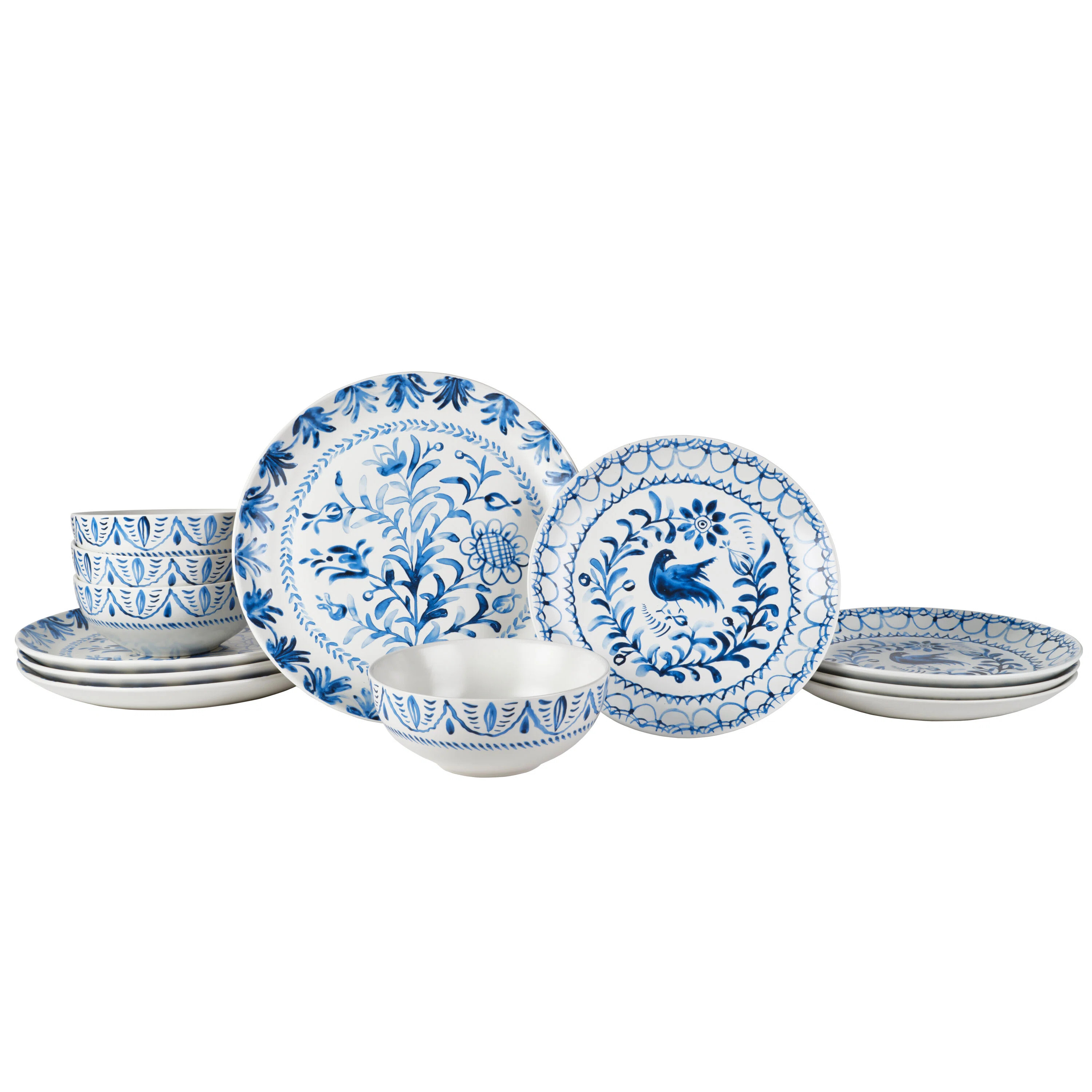 Birch Lane™ Nancy 12-Piece Stoneware Dinnerware Set, Service for 4 & Reviews | Wayfair | Wayfair North America