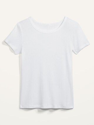 Slim-Fit Rib-Knit Crew-Neck Tee for Women | Old Navy (US)