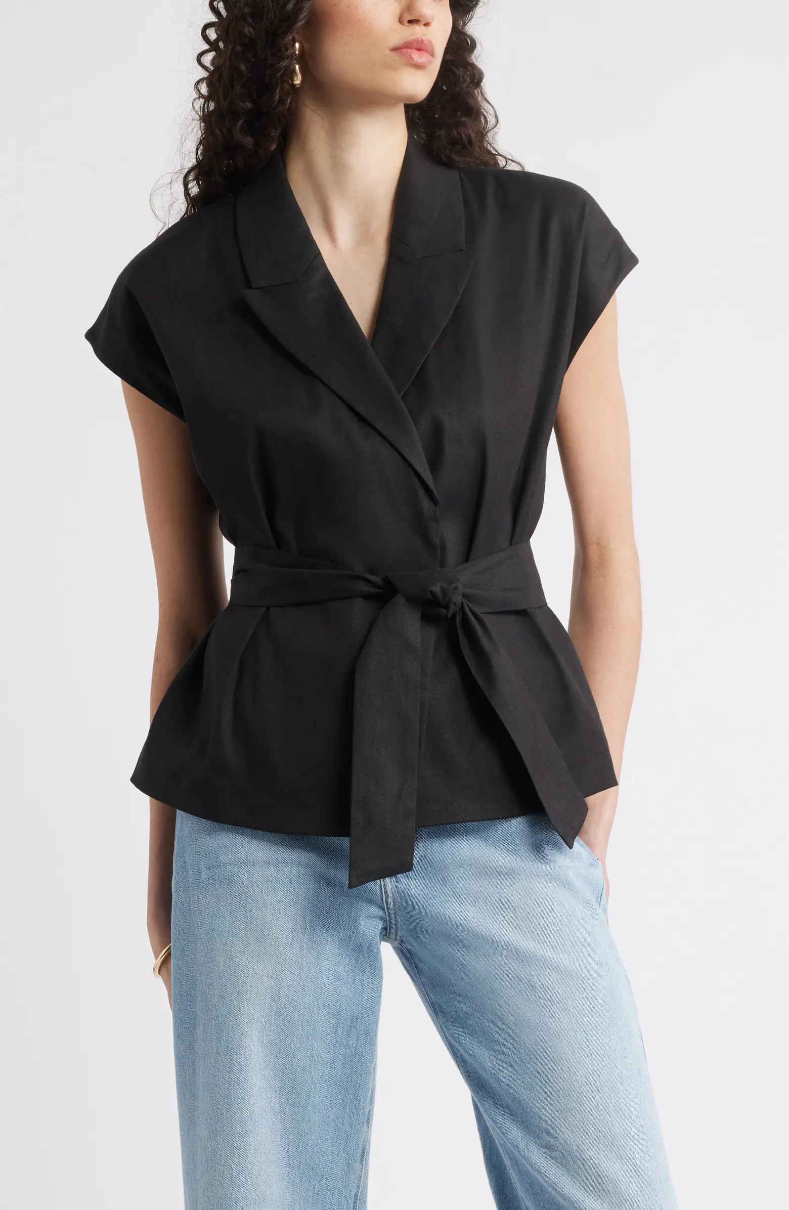 Nordstrom Sleeveless Linen Blend Blazer | Nordstrom | Nordstrom