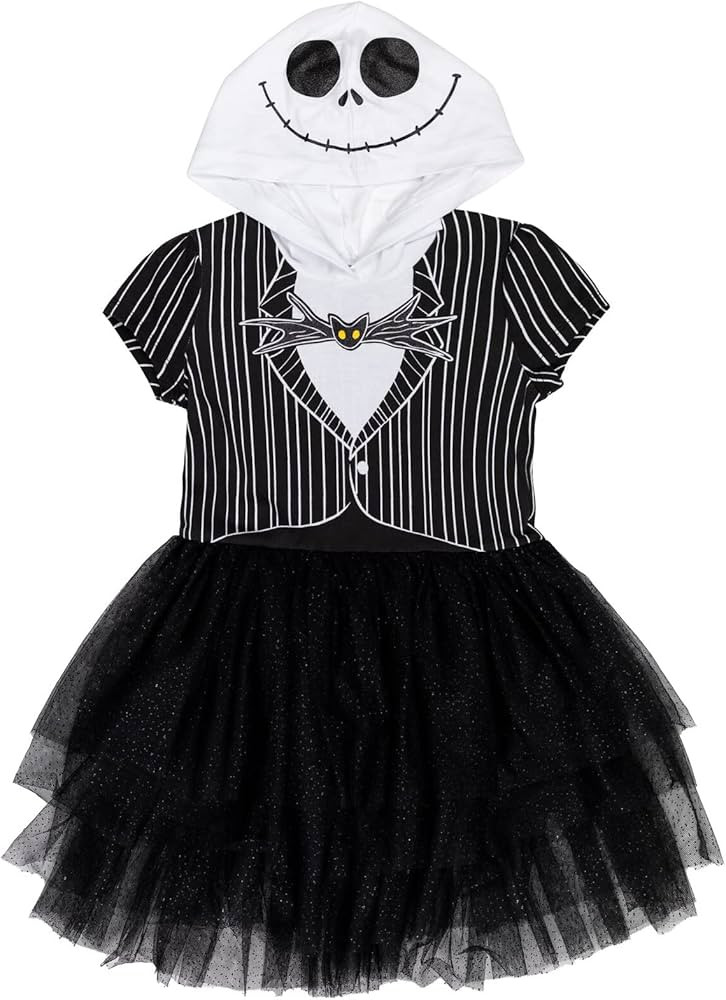 Disney Nightmare Before Christmas Jack Skellington Little Girls Cosplay Dress Black 5-6 | Amazon (US)