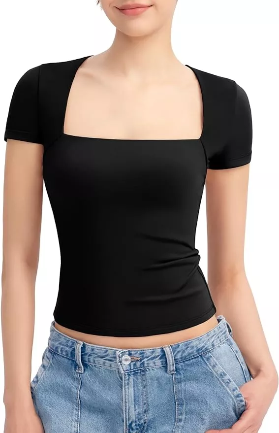 PUMIEY Women's Scoop Neck Short … curated on LTK