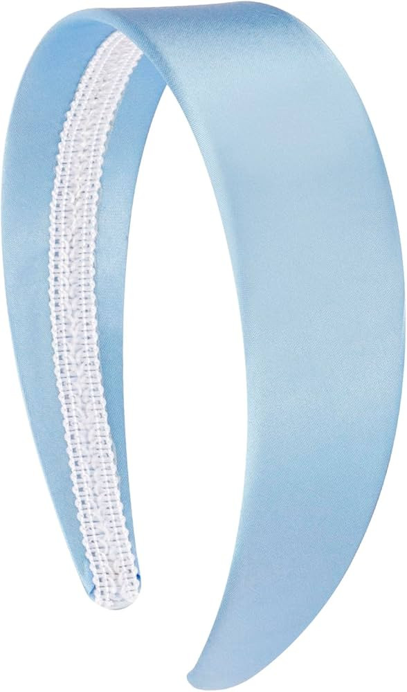 VELSCRUN Bright Blue Headband for Women Girls 1.6 Inch Wide Headbands Satin Head Bands for Womens... | Amazon (US)