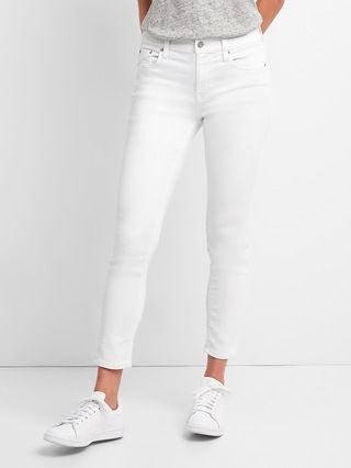 Gap Womens Mid Rise True Skinny Jeans (White) White Size 24 | Gap US