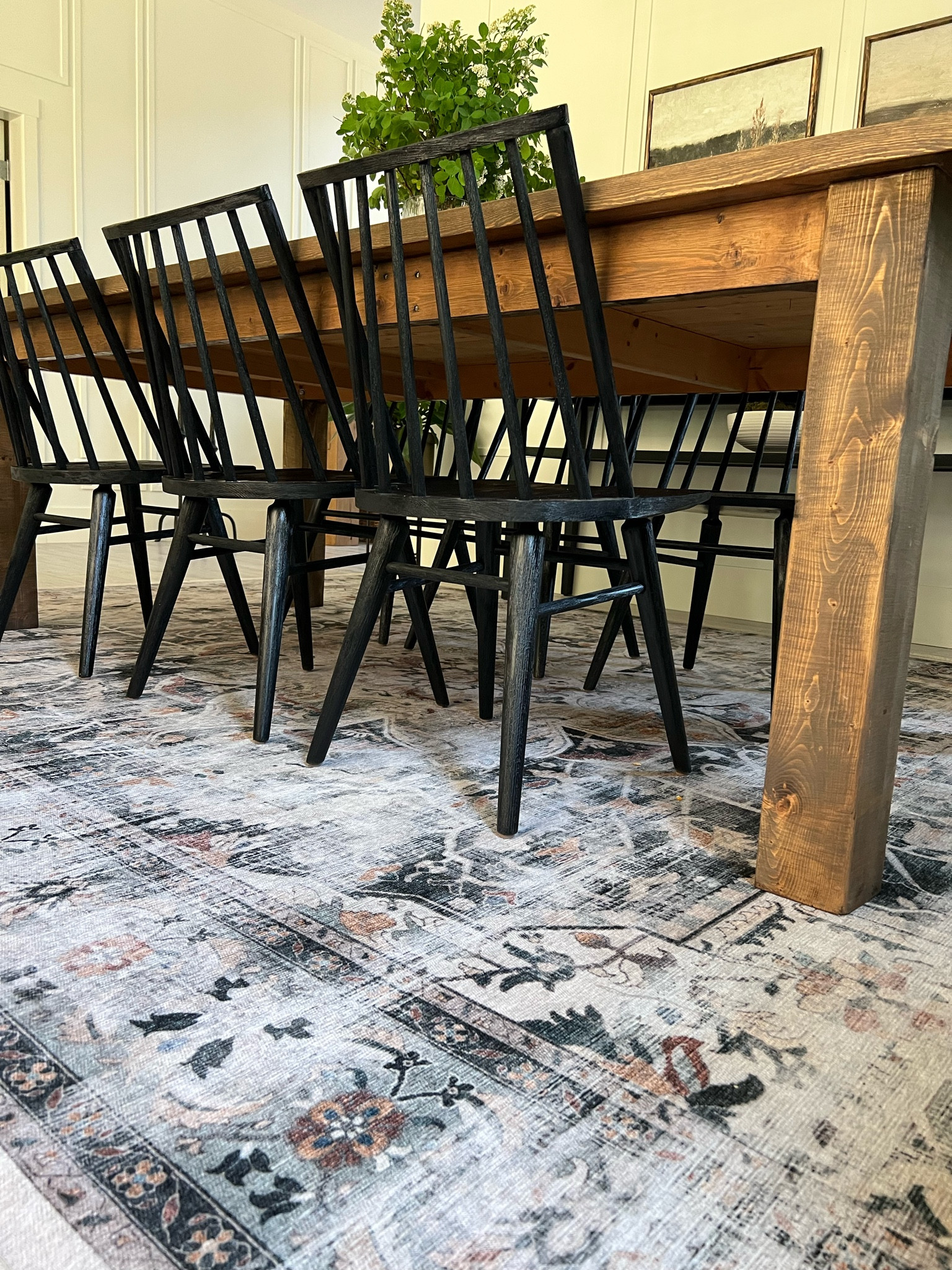 My dining area rug: the Sarah Sage from Ruggable! It’s such a pretty pattern. 
A washable area rug..mine is 9x13