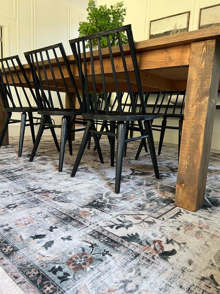 My dining area rug: the Sarah Sage from Ruggable! It’s such a pretty pattern. 
A washable area rug..mine is 9x13