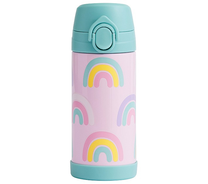 Mackenzie Pink Rainbows Water Bottle | Pottery Barn Kids