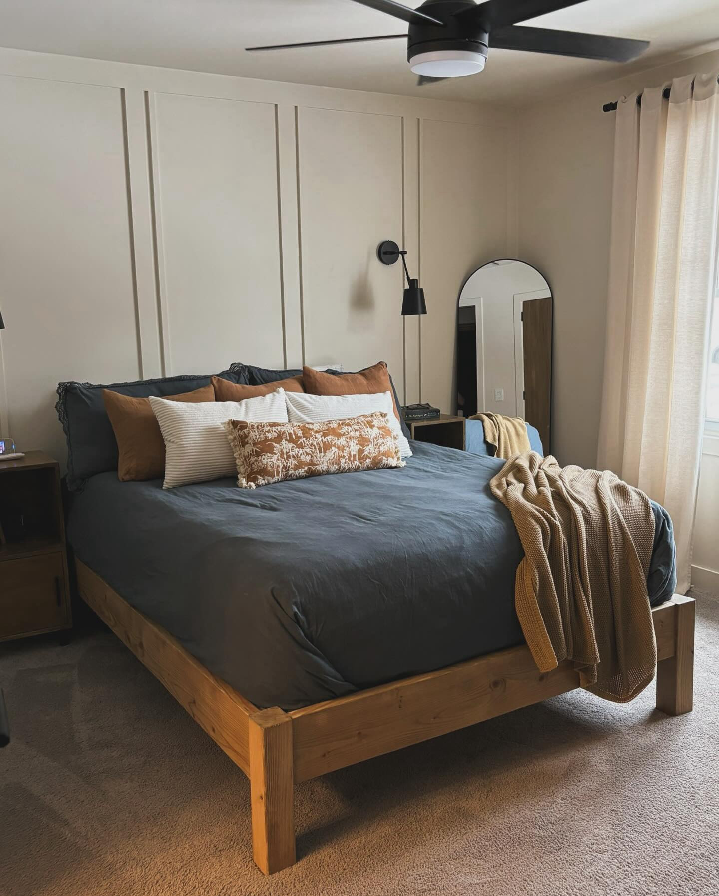 Stills of the final master bedroom and bath (swipe for the befores)

Paint color: Cotton Knit by @behrpaint 
Bedding: @target + @thatssewg 
Mirrors: @walmart 
Faux wood: basswood by Behr + decorative glaze in Java by @rustoleum 
Fixtures: @amazonhome + @ikeausa 

🏷️ master bedroom design | diy | home design | remodel 

#diyhomeimprovement #masterbedroom #masterbathroom #homeprojects #myrustoleum #behrpaint

#LTKHome #LTKxWalmart