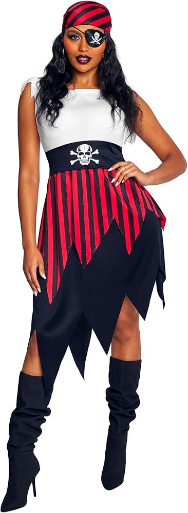 Morph Adult Pirate Costume Women Halloween Pirate Costume Women Lady Pirate Costume Castaway Pira... | Amazon (US)