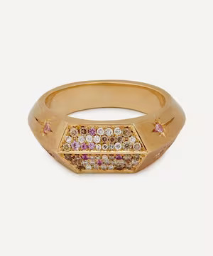 9ct Gold Comet Angular Diamond Ring | Liberty London (UK)