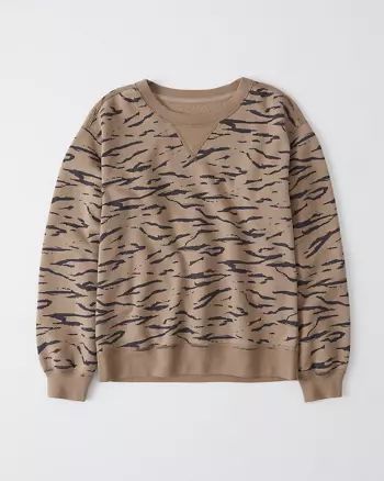 Animal Print Crewneck Sweatshirt | Abercrombie & Fitch US & UK