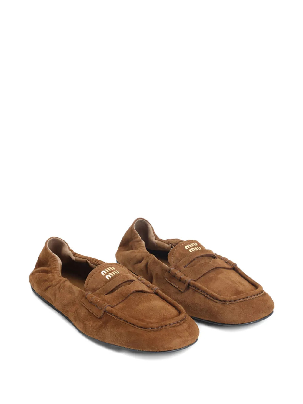 Miu Miu Suede Loafers | Brown | FARFETCH | Farfetch Global