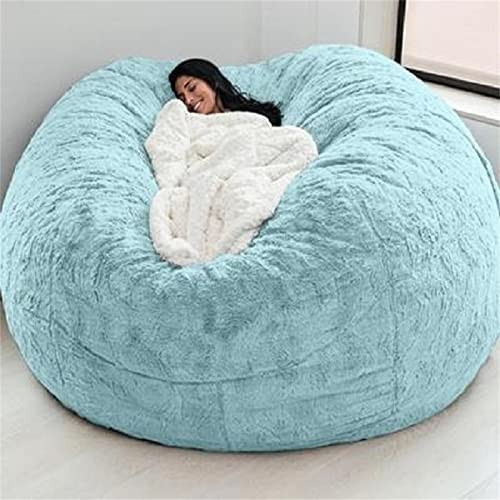 Big Huge Giant Bean Bag Chair for Adults, (No Filler) Bean Bag Chairs in Multiple Sizes and Colors Giant Foam-Filling Required- Machine Washable Covers, Double Stitched Seams (Sky Blue,7FT) | Amazon (US)