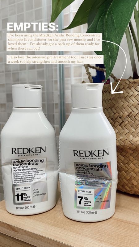 Redken acidic bonding concentrate shampoo and conditioner - helps to smooth, strengthen and restore the hair. Also smells incredible!!

Pair with the intensive pre wash treatment and the leave in treatment 

#LTKbeauty #LTKGiftGuide #LTKeurope