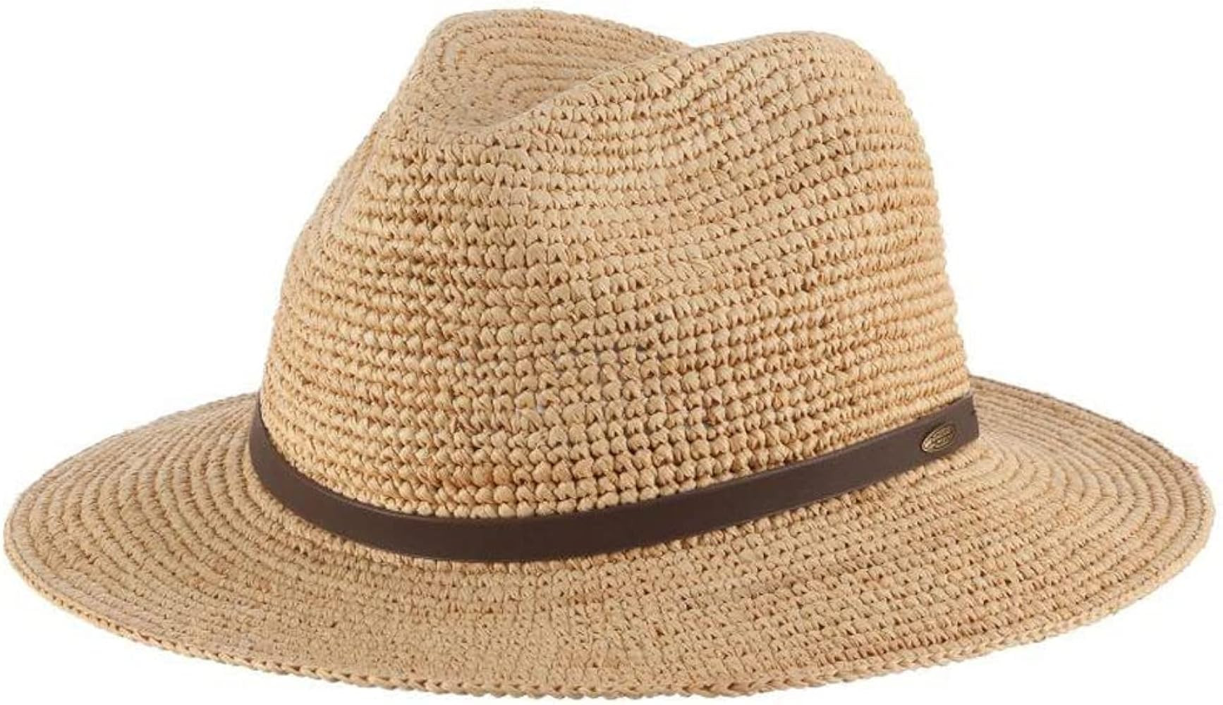 Scala Men's Fine Crochet Raffia Safari with Leather | Amazon (US)