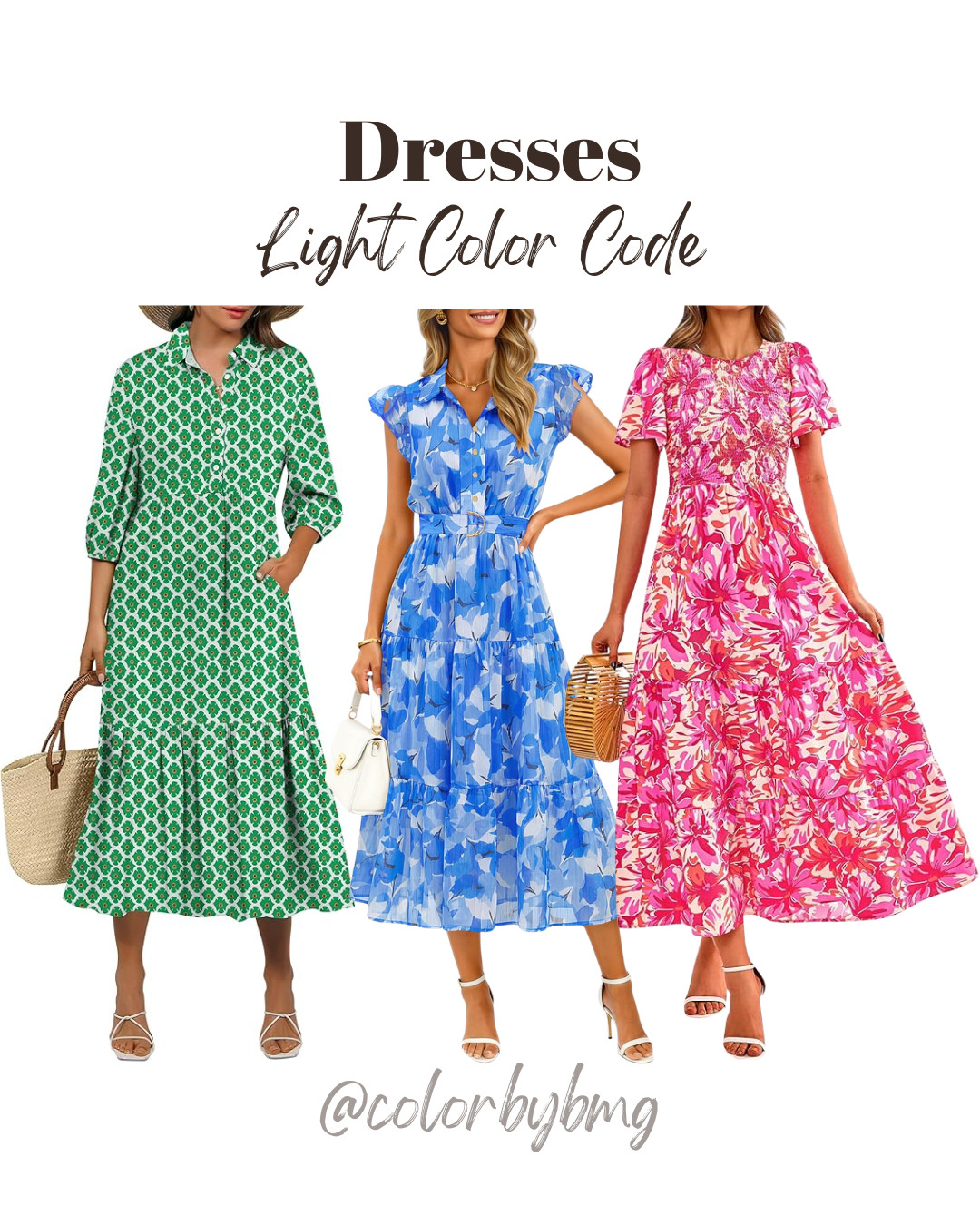 Light Color Code Dresses

Colors:
Light Green
Blue
Rose Red


Light Spring, Light Summer