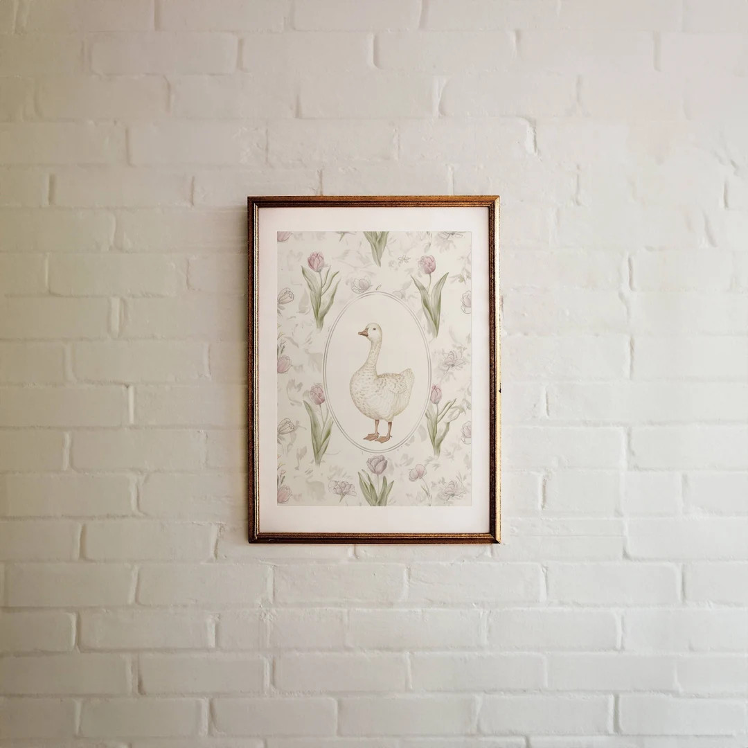 Cottagecore Goose Print Vintage Goose Wall Art Digital Download Grandmillenial Nursery Whimsical ... | Etsy (US)