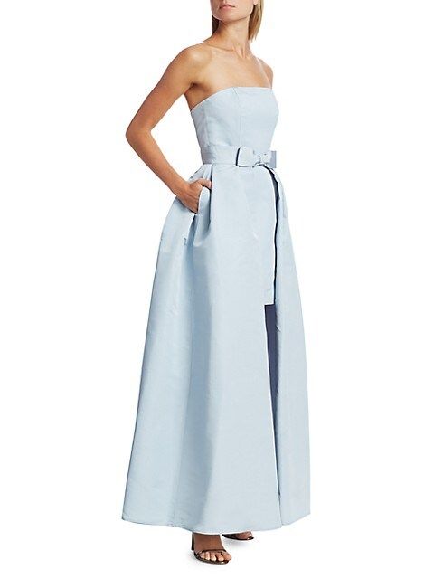 Silk Faille Strapless Minidress with Convertible Bow Skirt | Saks Fifth Avenue