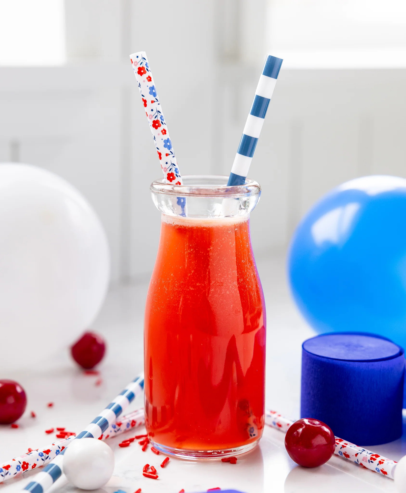 Patriotic Floral Reusable Straws (12 ct) | My Mind's Eye