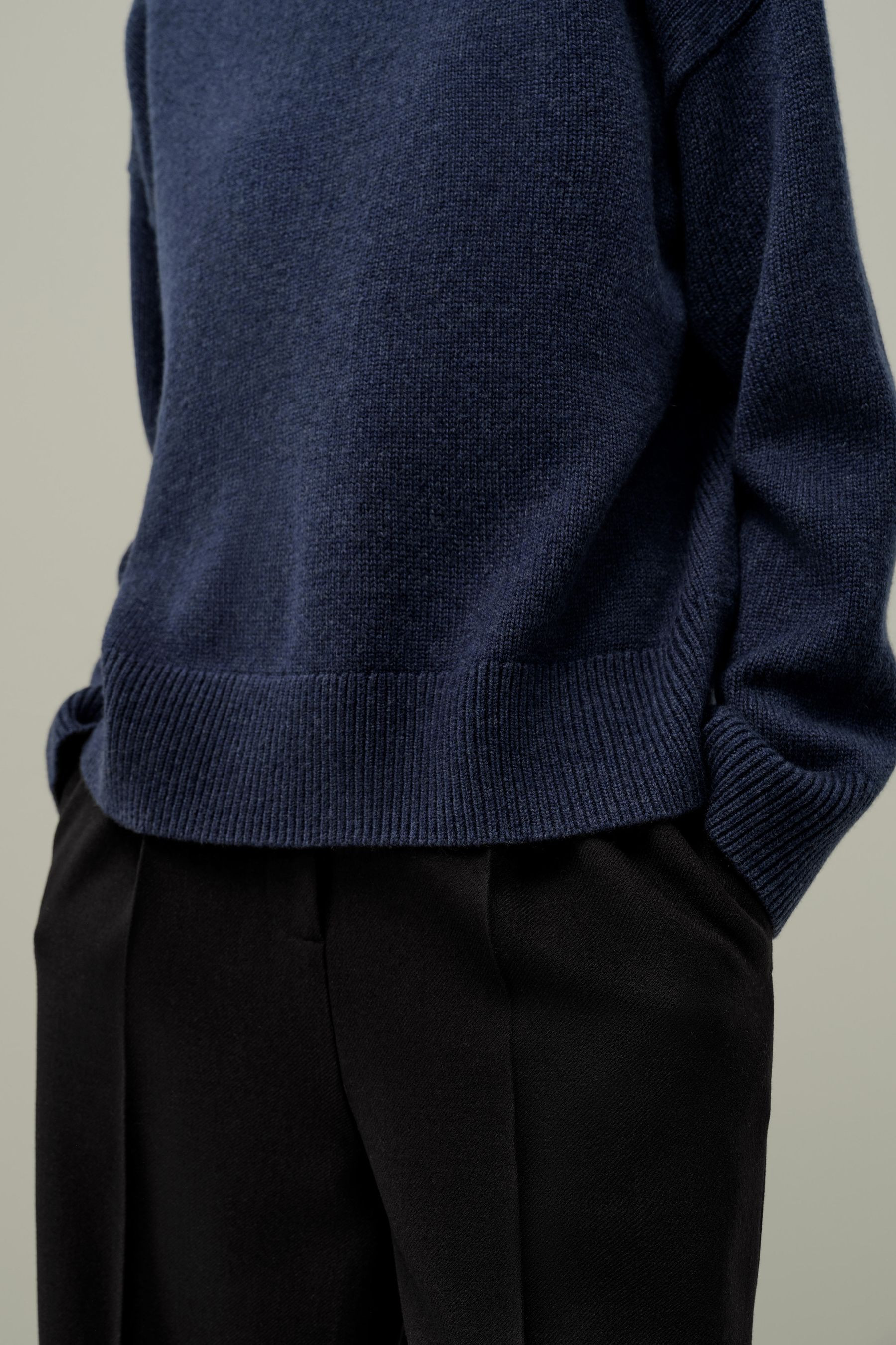 Wolle und Kaschmir Oversize Pullover mit Rundhalsausschnitt | LILYSILK