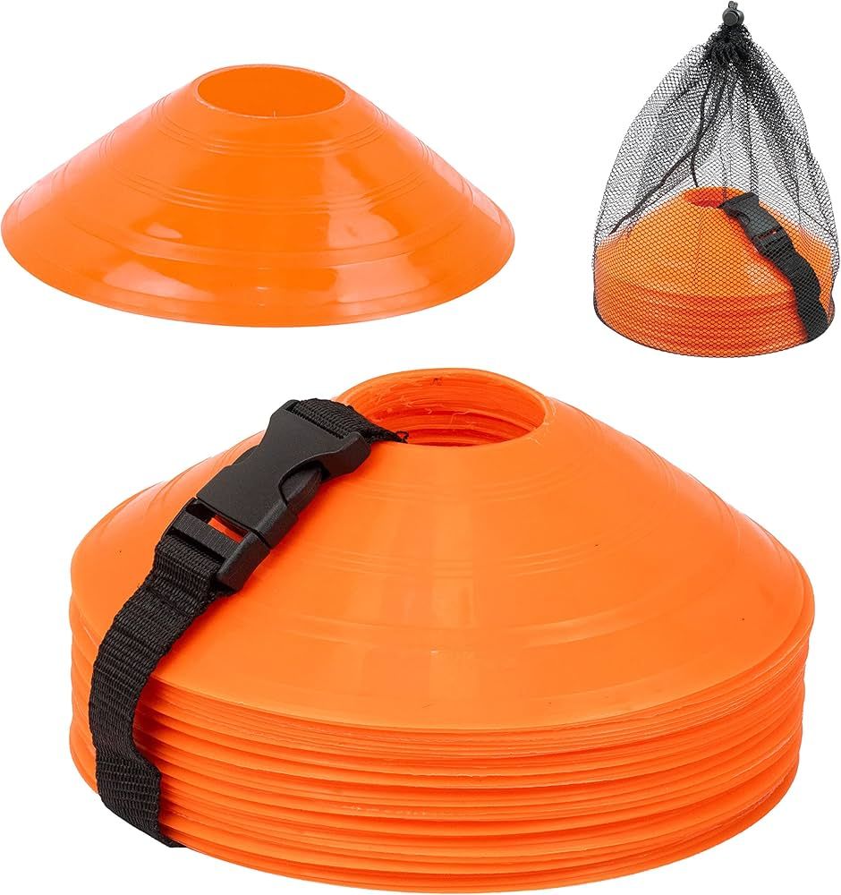 MMOutlets Soccer Cones for Drills with Mesh Bag & Strap-Flexible, Heavy-Duty Sports Cones for Soc... | Amazon (US)