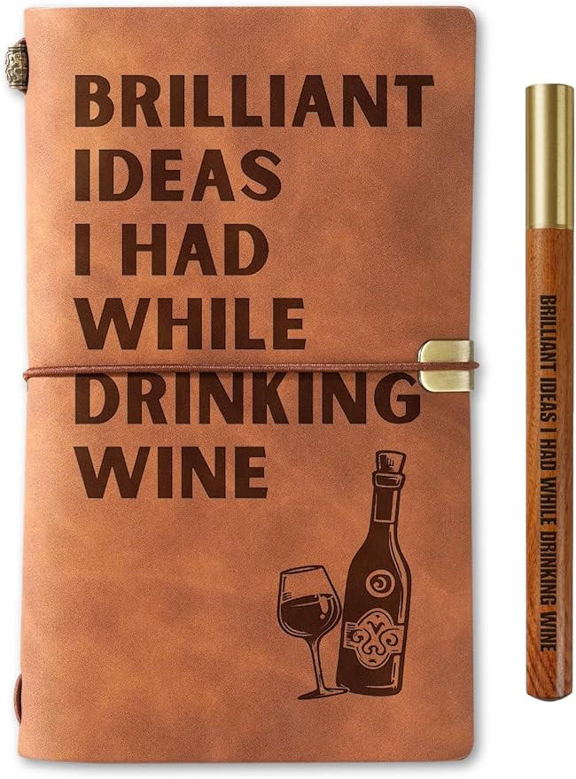 InnoBeta Wine gifts Leather Journal Notebook with Pen, for Wine Lovers, Men, Women on Birthday, R... | Amazon (US)