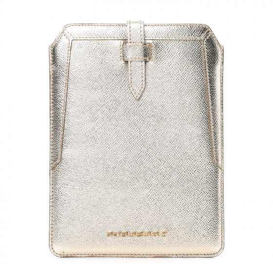 Metallic London Grainy Calfskin iPad Mini Sleeve Gold | Fashionphile