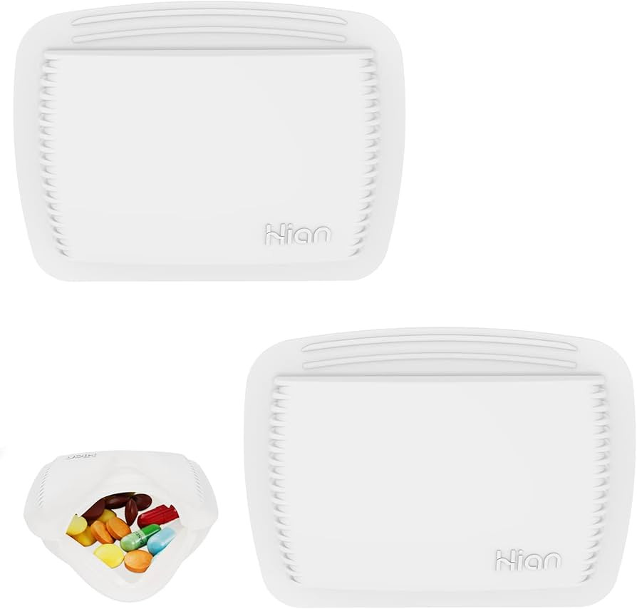 2 Pieces Pill Organizer Reusable Pocket Pill Case Portable Open Pill Pouch Silicone Small Pill Bo... | Amazon (US)