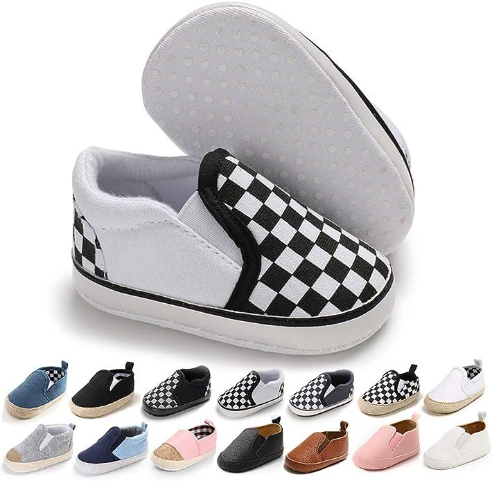 Meckior Infant Baby Girls Boys Canvas Shoes Soft Sole Toddler Slip On Newborn Crib Moccasins Casu... | Amazon (US)