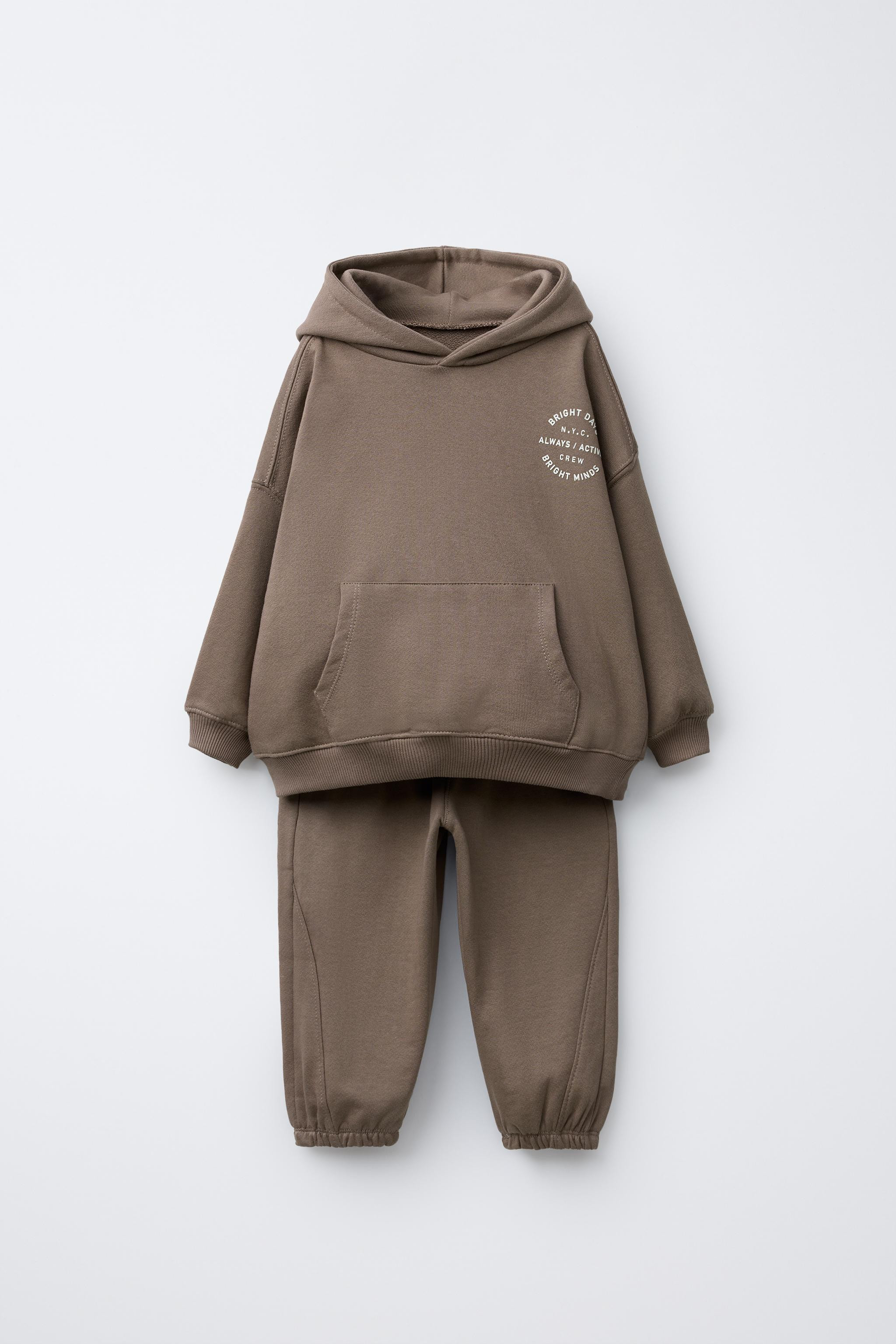 TEXT JOGGING HOODIE AND JOGGER PANTS SET | Zara US