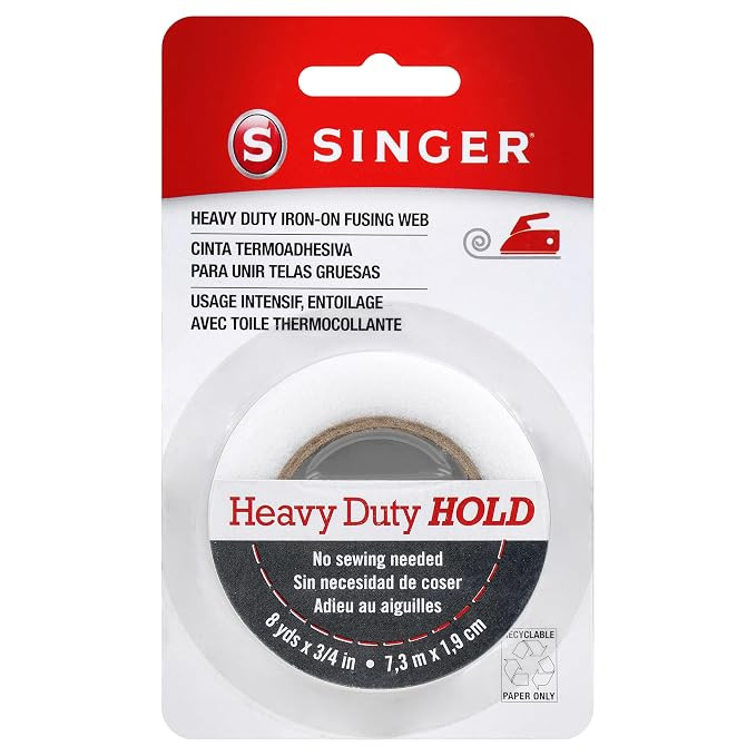 SINGER Heavy Duty Iron-On Fusing Web, \u00be\u201d x 8 yds | No-sew iron-on fusible web bonds hem... | Amazon (US)