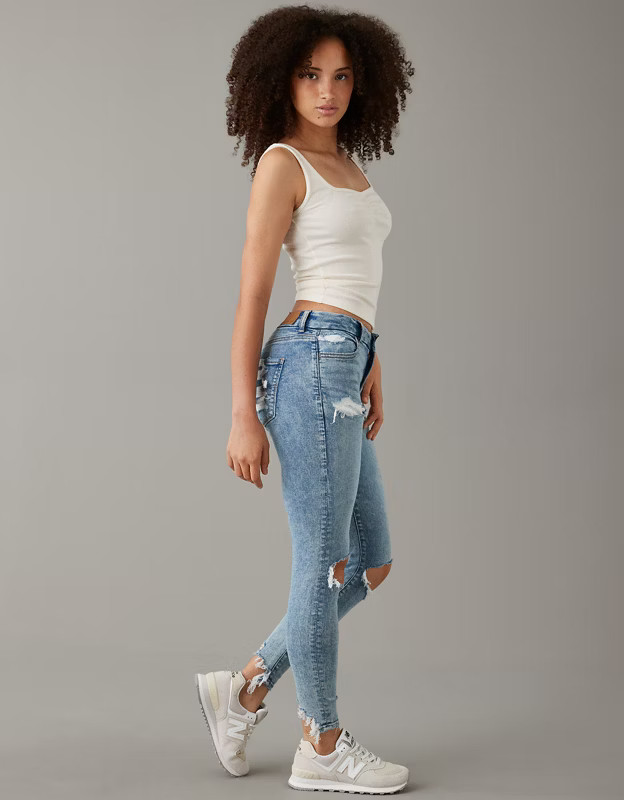AE Ne(x)t Level Ripped Curvy Jegging | American Eagle Outfitters (US & CA)