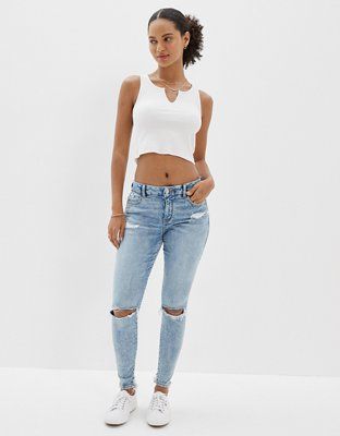 AE Ne(x)t Level Ripped Curvy Jegging | American Eagle Outfitters (US & CA)