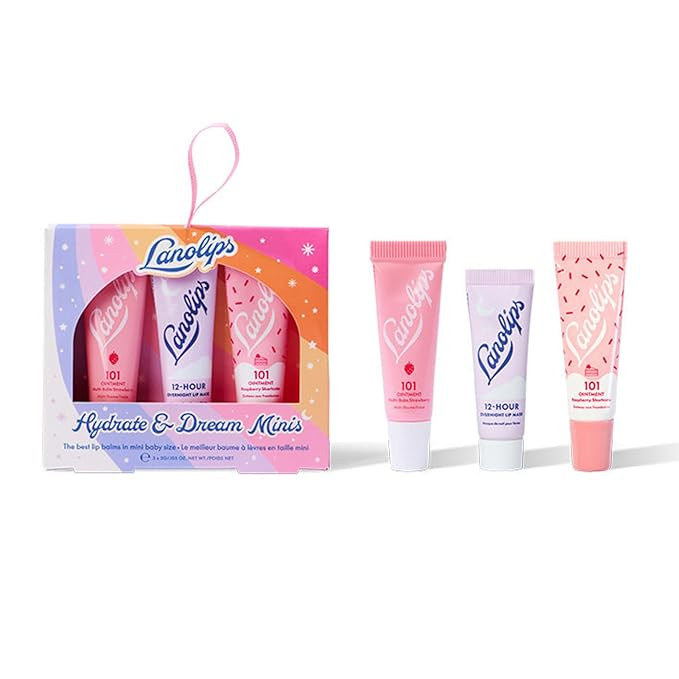 Lanolips Hydrate & Dream Minis Gift Set - Includes 101 Ointment Lanolin Lip Balm in Strawberry & ... | Amazon (US)