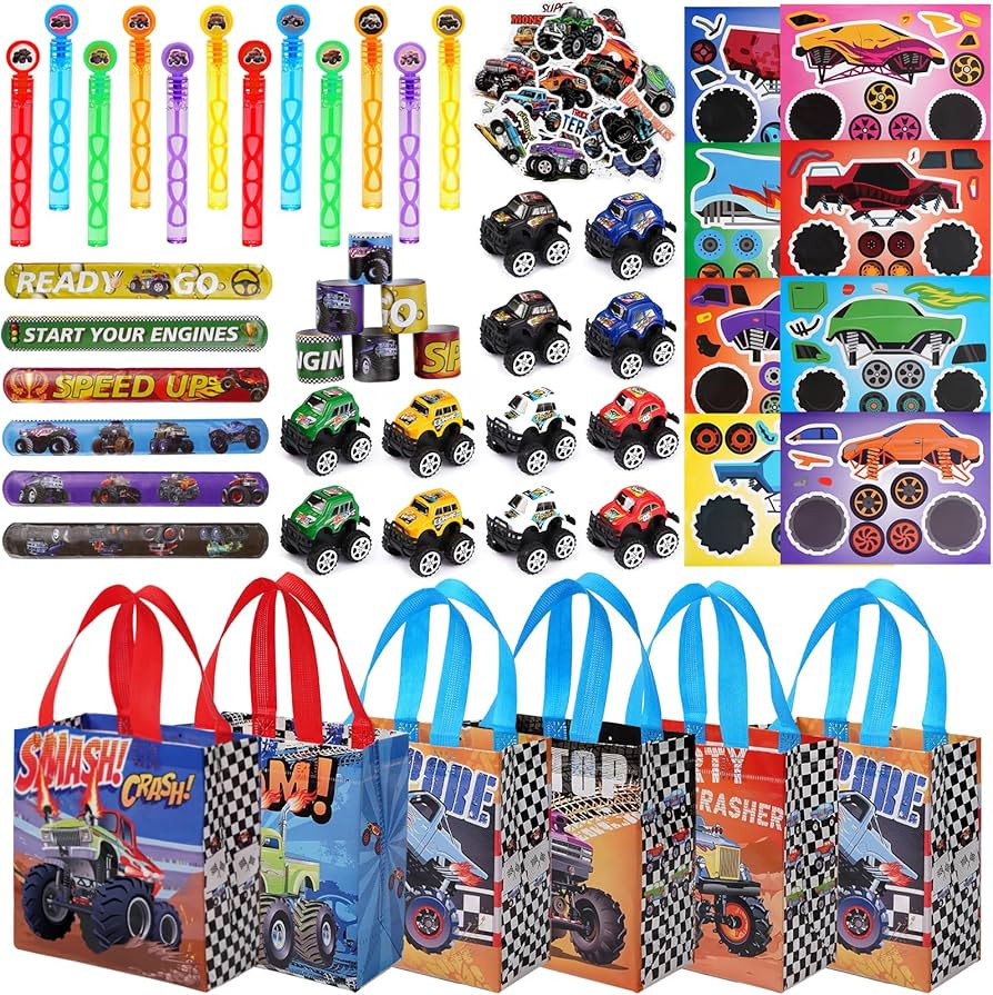 Vanblue Truck Car Party Favors Set Cars Themed Birthday Party Decorations Supplies 110Pcs Slap Br... | Amazon (US)